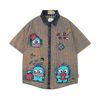 WES®️| ÁO SƠ MI NGẮN TAY THÊU HỌA TIẾT HOẠT HÌNH UNISEX 5264