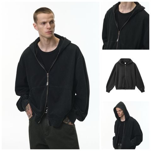 INF®️| ÁO KHOÁC NỈ WASH KHÓA KÉO BASIC UNISEX INF 5498
