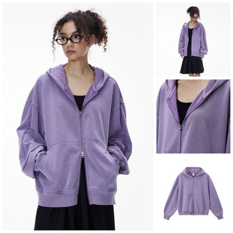 INF®️| ÁO KHOÁC NỈ WASH KHÓA KÉO BASIC UNISEX INF 5498