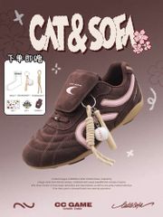 CATSOFA ™️| GIÀY SNEAKER FOOTBALL BROWN PINK UNISEX CAT&SOFA CS25011