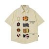 WES®️| ÁO SƠ MI NGẮN TAY THÊU HỌA TIẾT HOẠT HÌNH UNISEX 5253