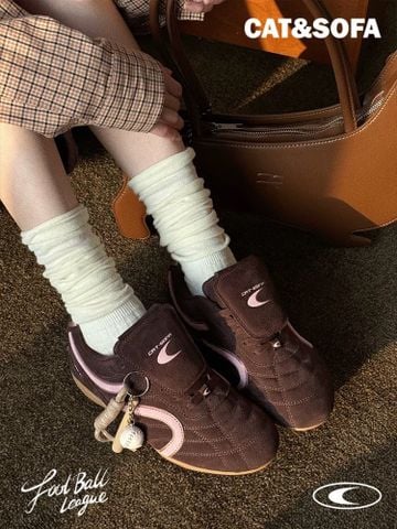CATSOFA ™️| GIÀY SNEAKER FOOTBALL BROWN PINK UNISEX CAT&SOFA CS25011