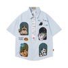 WES®️| ÁO SƠ MI NGẮN TAY THÊU HỌA TIẾT HOẠT HÌNH UNISEX 5254