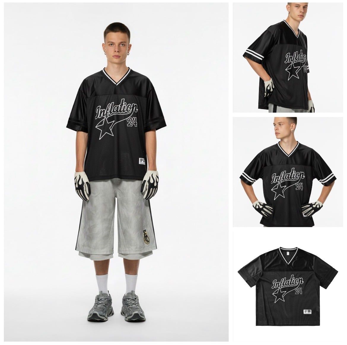 INF®️| ÁO THUN CỔ TRÒN NGẮN TAY THÊU LOGO OVERSIZE UNISEX INF 8333