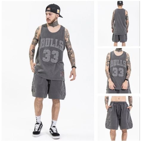 FG®️| SET TANK TOPS VS SHORT BULLS 33 UNISEX D748/749