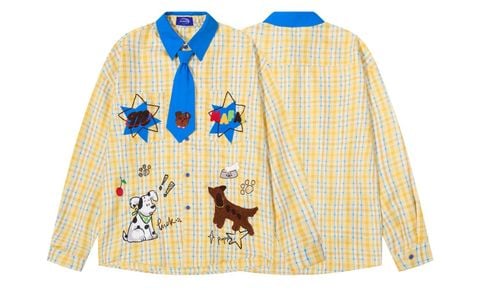 WES®️| ÁO SƠ MI DÀI TAY THÊU HỌA TIẾT HOẠT HÌNH UNISEX C5890