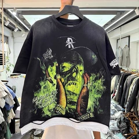 FK®️| ÁO THUN NGẮN TAY CỔ TRÒN COTTON IN HÌNH KTS LÀM RÁCH R107
