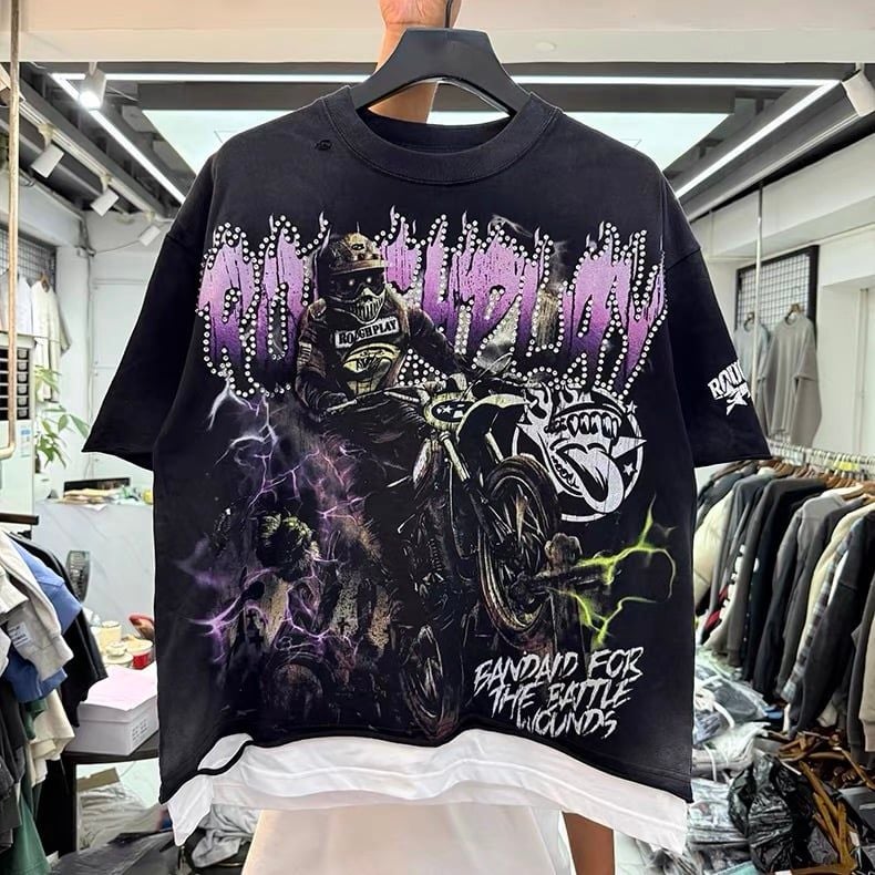 FK®️| ÁO THUN NGẮN TAY CỔ TRÒN COTTON IN HÌNH KTS ĐÍNH ĐÁ R105