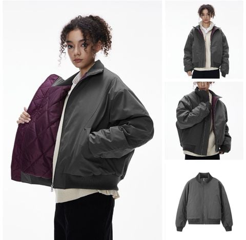 INF®️| ÁO KHOÁC BOMBER CỔ ĐỨNG CÓ ĐỆM BASIC UNISEX INF 5467