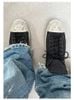 CATSOFA©️| GIÀY VẢI BỐ CỔ THẤP MÀU ĐEN RETRO BỤI BẶM, LÀM BẨN UNISEX Y2K/BLACK