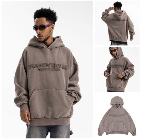 FG®️| ÁO KHOÁC HOODIE WASH RETRO THÊU LOGO RÁCH UNISEX FG F510