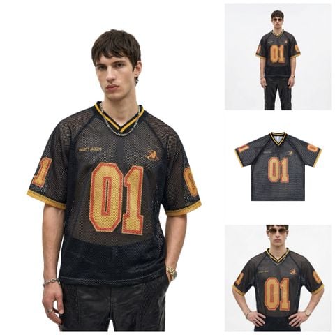 INF®️| ÁO THUN CỔ TIM TAY LỠ VẢI LƯỚI THỂ THAO OVERSIZE UNISEX INF 8530