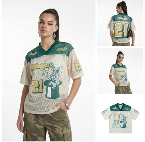INF®️| ÁO THUN CỔ TIM TAY LỠ VẢI LƯỚI THỂ THAO OVERSIZE UNISEX INF 8532