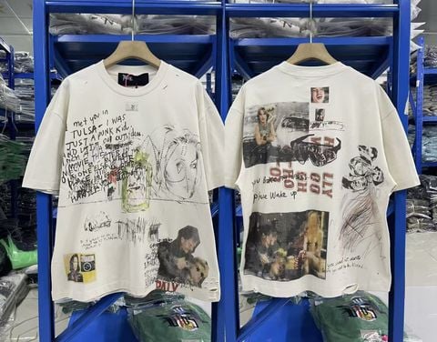 FK®️| ÁO THUN NGẮN TAY CỔ TRÒN COTTON IN HÌNH KTS LÀM RÁCH ĐÍNH ĐÁ PH3937