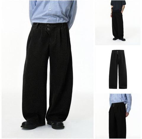 INF®️| QUẦN ÂU ỐNG RỘNG 2 HÀNG KHUY BASIC UNISEX INF 13557