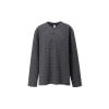 INF®️| ÁO THUN DÀI TAY CỔ HENRY KẺ SỌC  COTTON UNISEX INF 3493