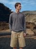 INF®️| ÁO THUN DÀI TAY CỔ HENRY KẺ SỌC  COTTON UNISEX INF 3493