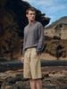 INF®️| ÁO THUN DÀI TAY CỔ HENRY KẺ SỌC  COTTON UNISEX INF 3493