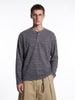 INF®️| ÁO THUN DÀI TAY CỔ HENRY KẺ SỌC  COTTON UNISEX INF 3493