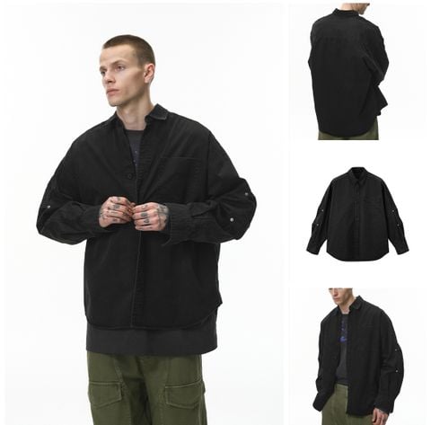 INF®️| ÁO SƠ MI DÀI TAY COTTON CÔNG SỞ VE CỔ RETRO UNISEX INF 7129