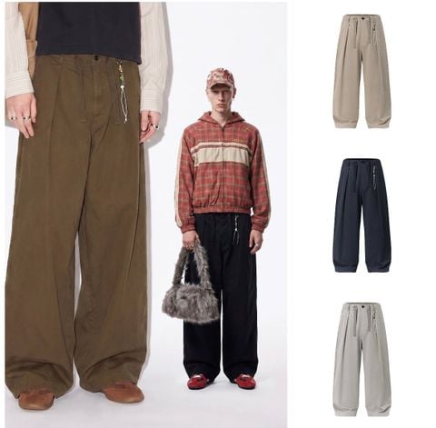 INF®️|QUẦN VẢI THÔ GIẶT CỔ ĐIỂN UNISEX INF 13715