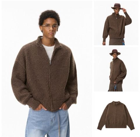 INF®️| ÁO KHOÁC LEN CỔ ĐỨNG ẤM ÁP RETRO RỘNG RÃI UNISEX INF 10234