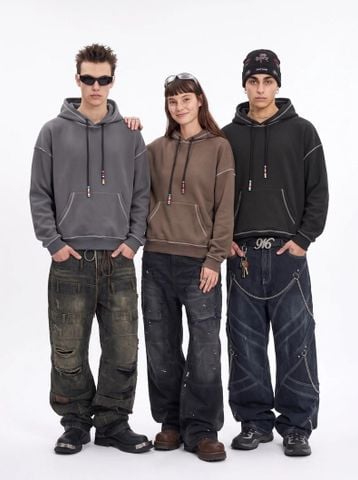 INF®️| ÁO KHOÁC NỈ HOODIE TRÙM ĐẦU DÂY RÚT BASIC UNISEX INF 4635