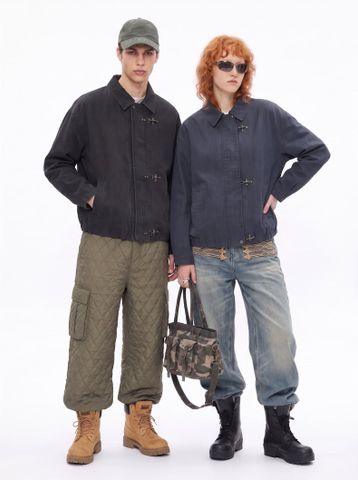 INF®️| ÁO KHOÁC VẢI DENIM WASH CỔ ĐIỂN UNISEX INF 5682