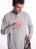 INF®️| ÁO SƠ MI DÀI TAY VẢI LANH COTTON CỔ ĐỨNG UNISEX INF 7140