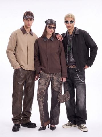 INF®️| ÁO KHOÁC VẢI THÔ CỔ DA CỔ ĐIỂN UNISEX INF 5683