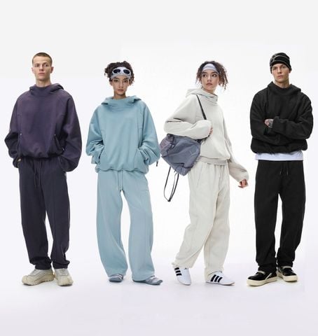 INF®️| BỘ ĐỒ ÁO NỈ NHUNG HOODIE BOXY VỎ TRỨNG VS QUẦN NỈ ỐNG RỘNG UNISEX INF 4481/13503