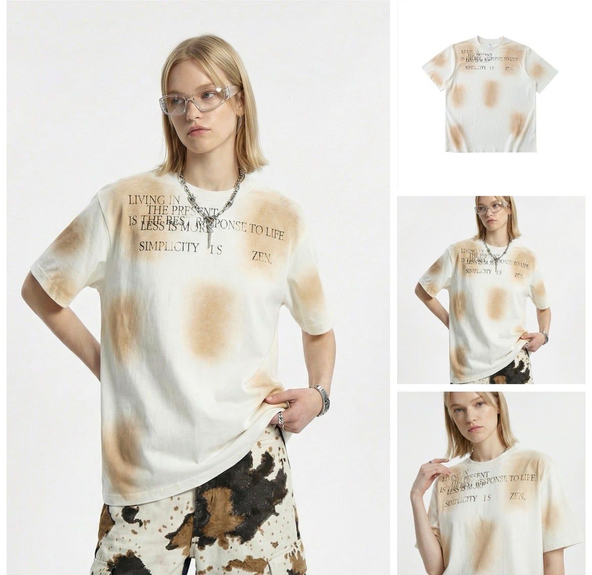 INF®️| ÁO THUN CỔ TRÒN NGẮN TAY IN HỌA TIẾT TYEDIE INF 8393