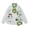 WES®️| ÁO SƠ MI DÀI TAY THÊU HỌA TIẾT HOẠT HÌNH UNISEX 5285