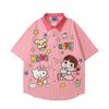 WES®️| ÁO SƠ MI NGẮN TAY THÊU HỌA TIẾT HOẠT HÌNH UNISEX 5299