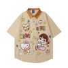 WES®️| ÁO SƠ MI NGẮN TAY THÊU HỌA TIẾT HOẠT HÌNH UNISEX 5299