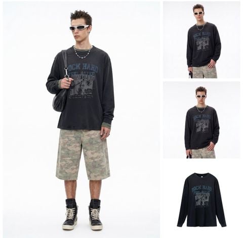 INF®️| ÁO THUN DÀI TAY WASH IN HÌNH UNISEX INF 3534