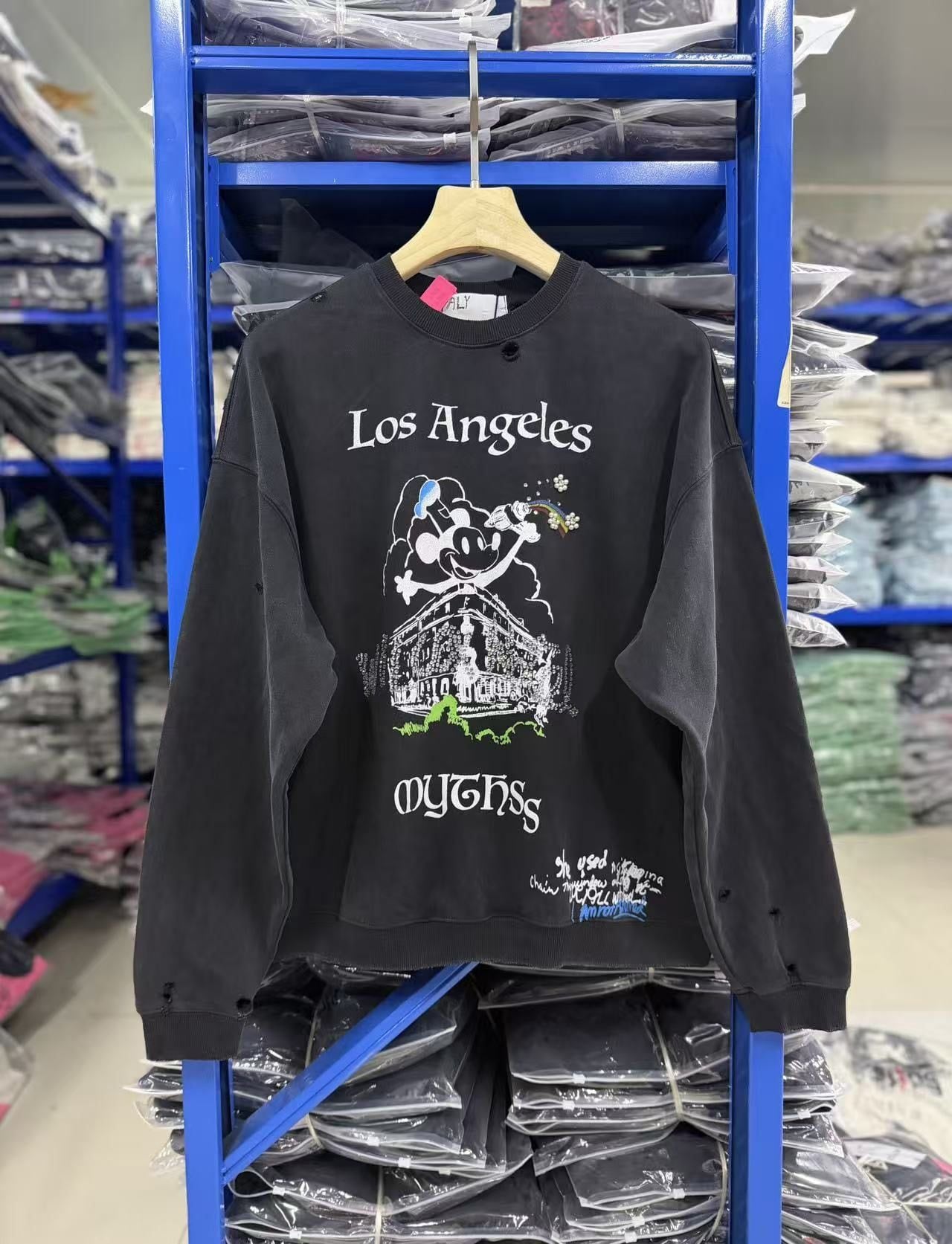 FK®️| ÁO SWEATER NỈ WASH IN KTS LÀM RÁCH UNISEX INF PH6015