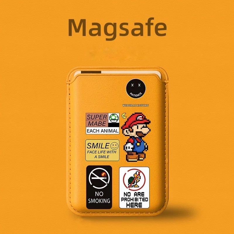 VÍ ĐỰNG THẺ TỪ TÍNH DA VÂN MỊN PIXEL MARIO MAGSAFE