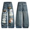 QUẦN JEANS THÊU HỌA TIẾT HOẠT HÌNH UNISEX J780