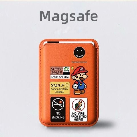 VÍ ĐỰNG THẺ TỪ TÍNH DA VÂN MỊN PIXEL MARIO MAGSAFE