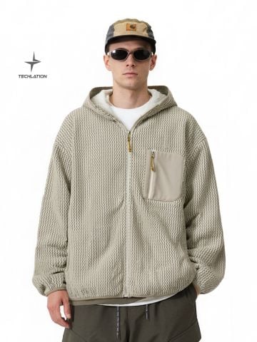 INF®️| ÁO KHOÁC HỌA TIẾT SÓNG CỔ ĐỨNG KHÓA KÉO INF 5485