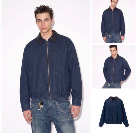 INF®️| ÁO KHOÁC VẢI KIM TIỀN KHOÁ KÉO CỔ ĐIỂN UNISEX INF 5667