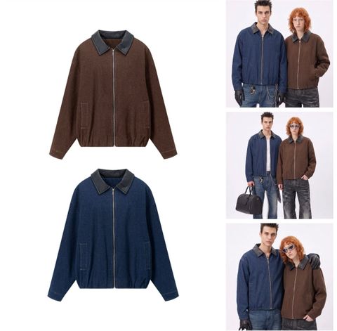INF®️| ÁO KHOÁC VẢI KIM TIỀN KHOÁ KÉO CỔ ĐIỂN UNISEX INF 5667