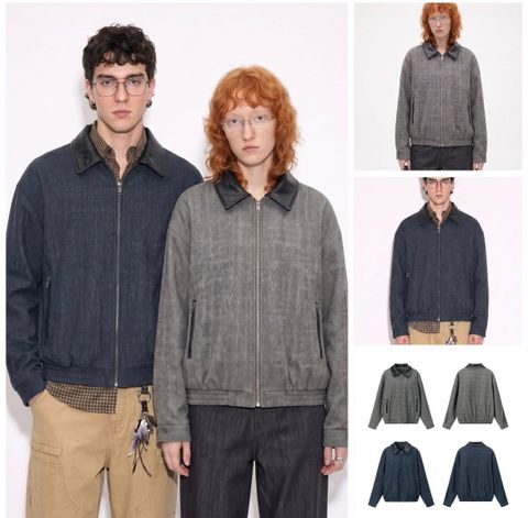 INF®️| ÁO KHOÁC VẢI THÔ  CỔ DA KHOÁ KÉO CỔ ĐIỂN UNISEX INF 5665