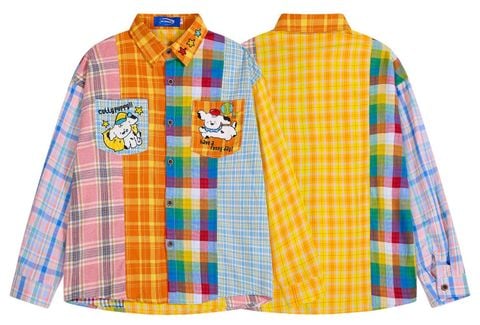 WES®️| ÁO SƠ MI DÀI TAY THÊU HỌA TIẾT HOẠT HÌNH UNISEX C5901