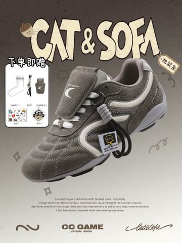 CATSOFA ™️| GIÀY SNEAKER FOOTBALL DARK GREY UNISEX CAT&SOFA CS25011
