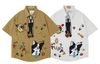 WES®️| ÁO SƠ MI NGẮN TAY THÊU HỌA TIẾT HOẠT HÌNH UNISEX 5248