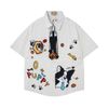 WES®️| ÁO SƠ MI NGẮN TAY THÊU HỌA TIẾT HOẠT HÌNH UNISEX 5248