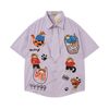WES®️| ÁO SƠ MI NGẮN TAY THÊU HỌA TIẾT HOẠT HÌNH UNISEX 5265