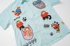 WES®️| ÁO SƠ MI NGẮN TAY THÊU HỌA TIẾT HOẠT HÌNH UNISEX 5265